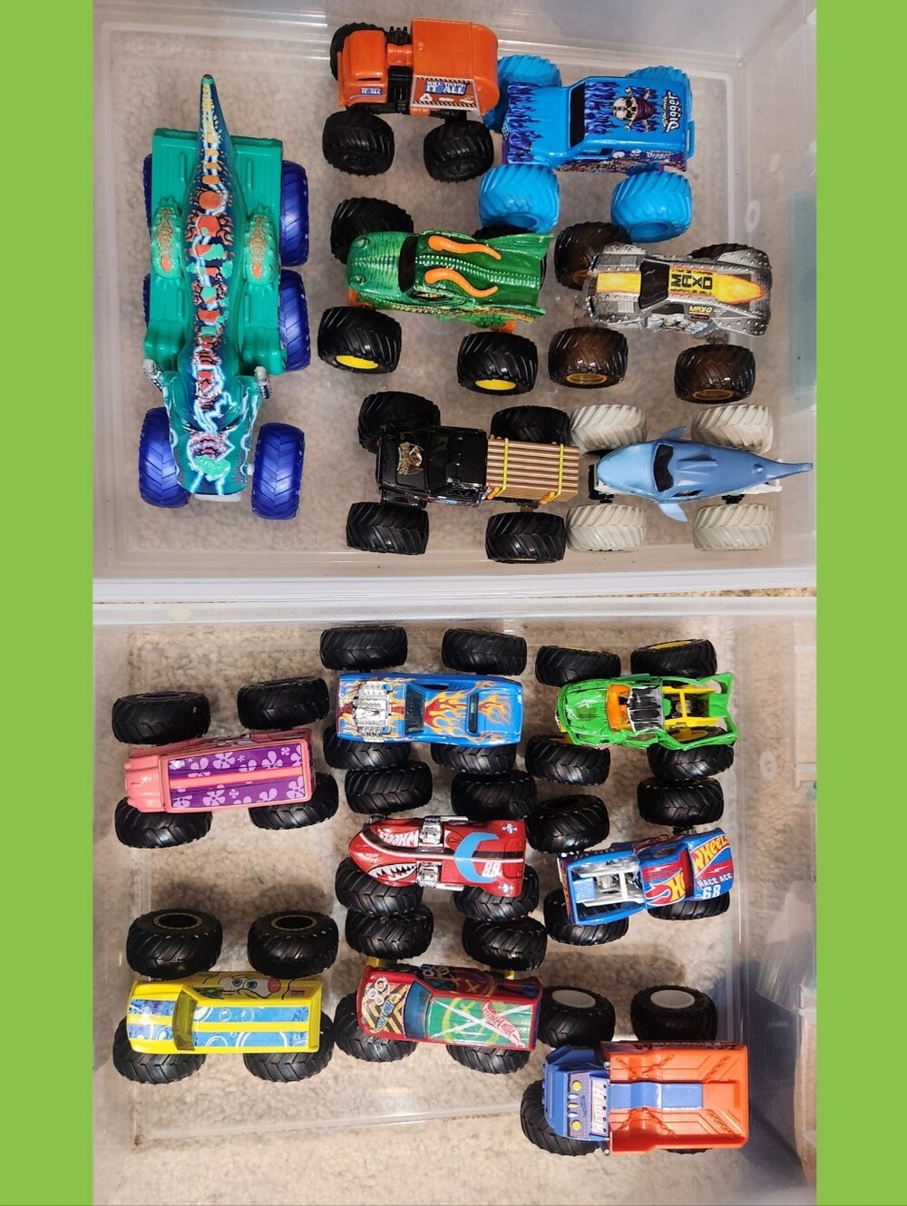 Lot Of 15 Hotwheels & Monster Jam Trucks Cars